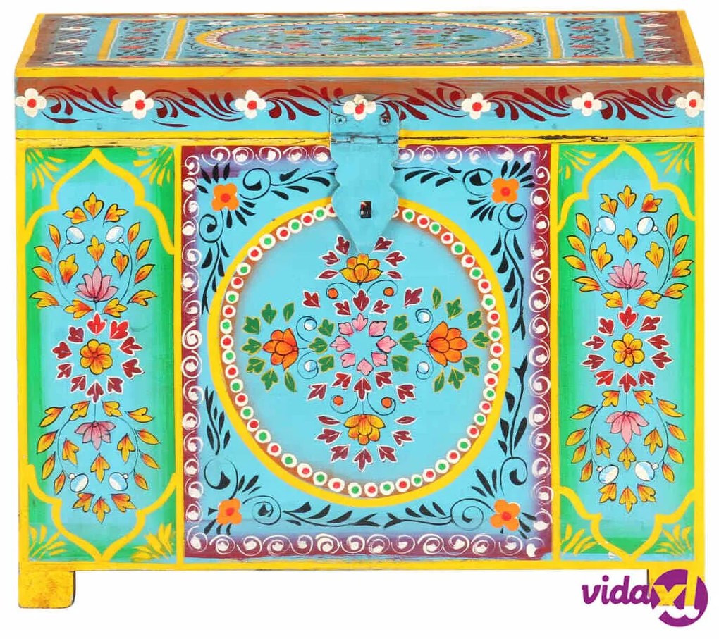 vidaXL Baule Dipinto a Mano 50x40x40 cm in Legno Massello di Mango