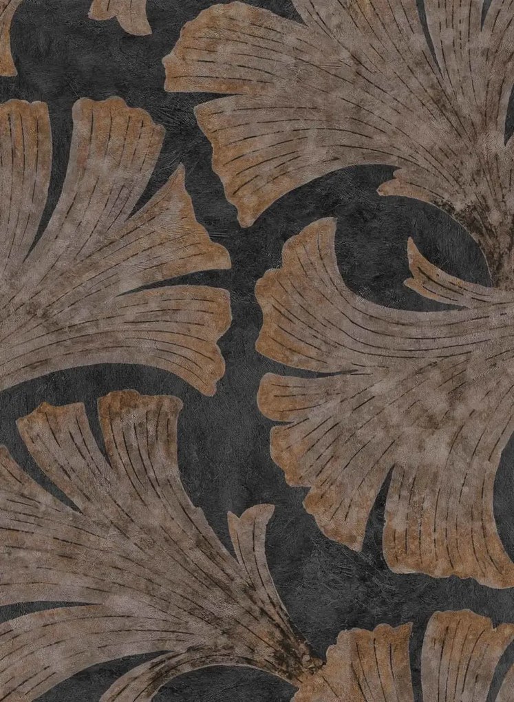 Coordonne Carta da parati Papyrus - Coal