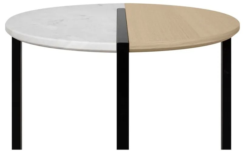 Tavolino rotondo con piano in rovere ø 80 cm Sonata - TemaHome