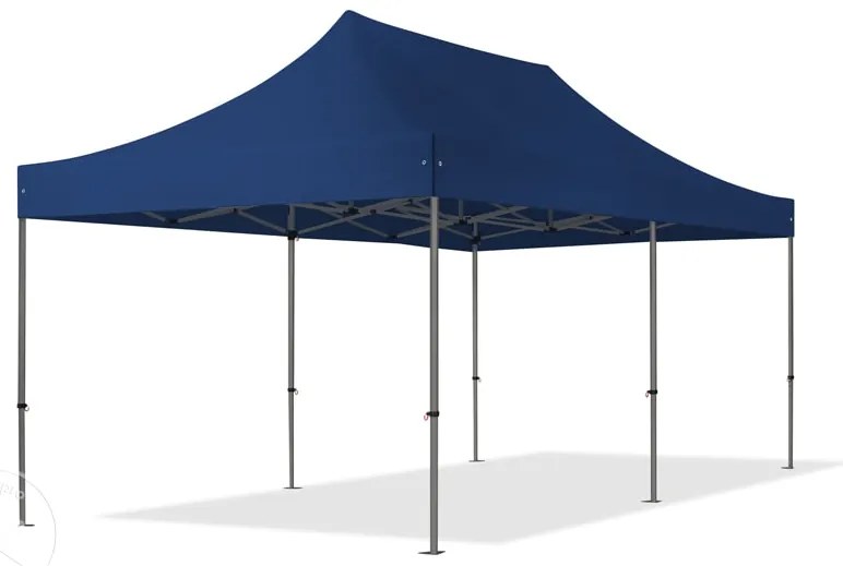 TOOLPORT 3x6m gazebo pieghevole con laterali (finestre panoramiche), PREMIUM acciaio, blu scuro - (600068)