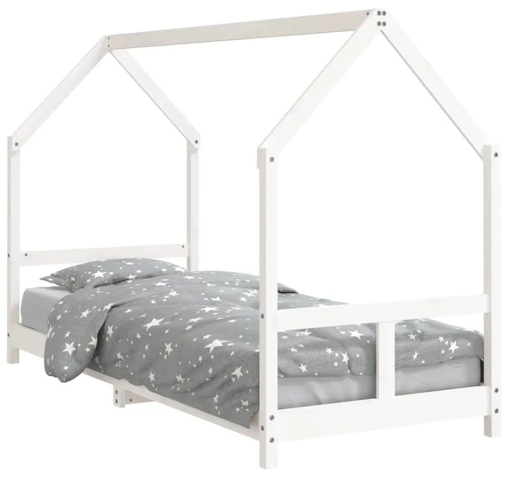 Giroletto per bambini bianco 80x200cm in legno massello di pino
