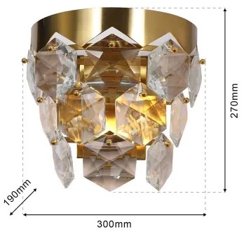 Applique di cristallo GRACE 2xE14/40W/230V oro