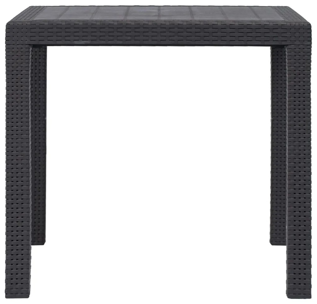 Tavolo da giardino marrone 79x79x72 cm in plastica stile rattan