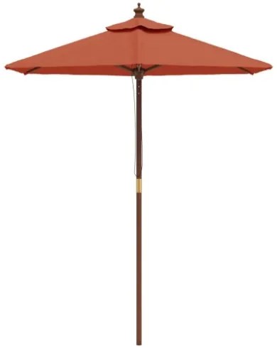 Ombrellone da Giardino con Palo in Legno Terracotta 196x231 cm