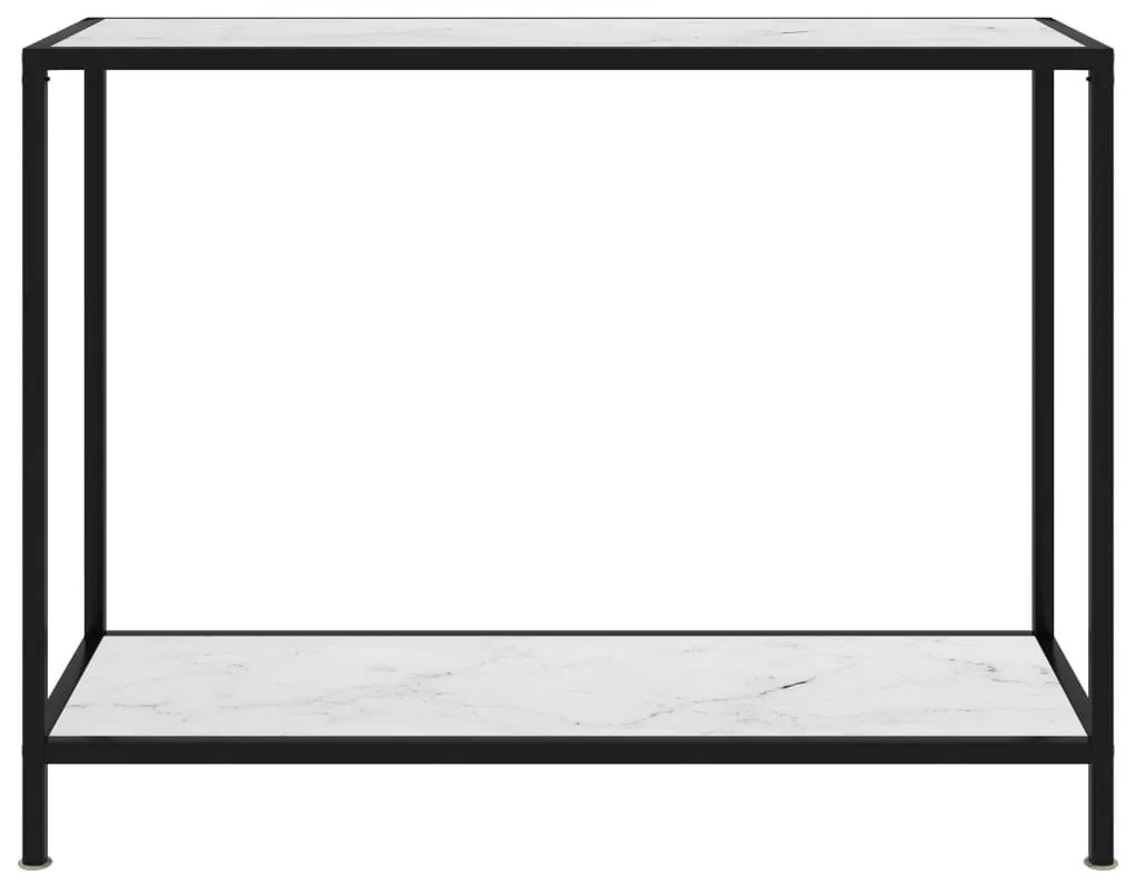 Tavolo consolle bianco 100x35x75 cm in vetro temperato