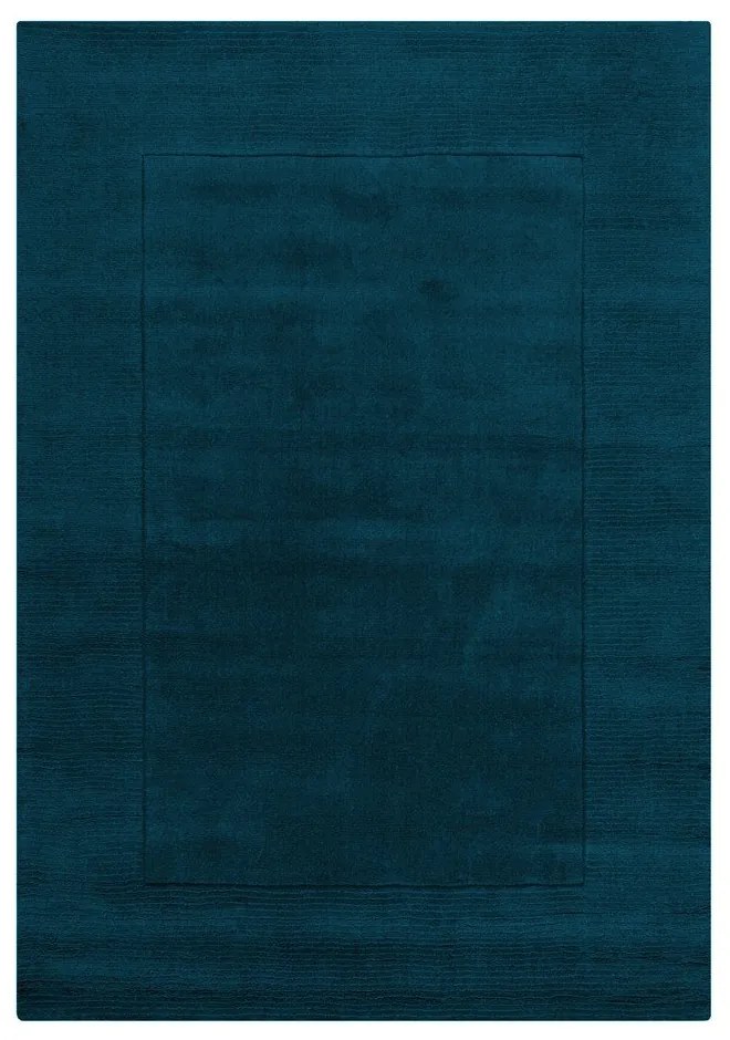 Tappeto blu scuro in lana tessuto a mano 160x230 cm Textured Wool Border – Flair Rugs