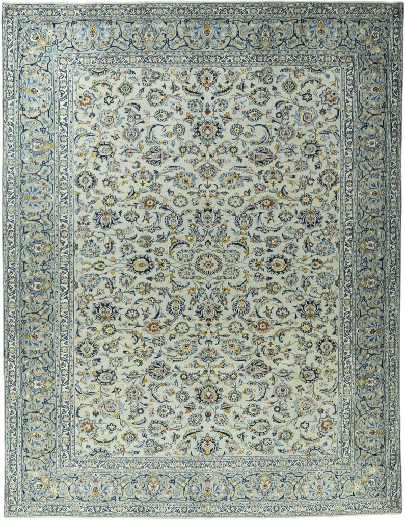 Kashan Tappeto persiano 300 x 390 Blu (Iran) Annodato A Mano