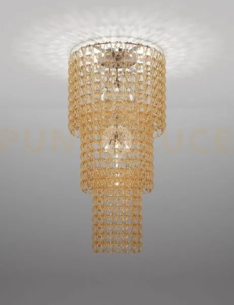 Giogali lampadadario a soffitto ca3 cristallo ambra e cromo lucido ...