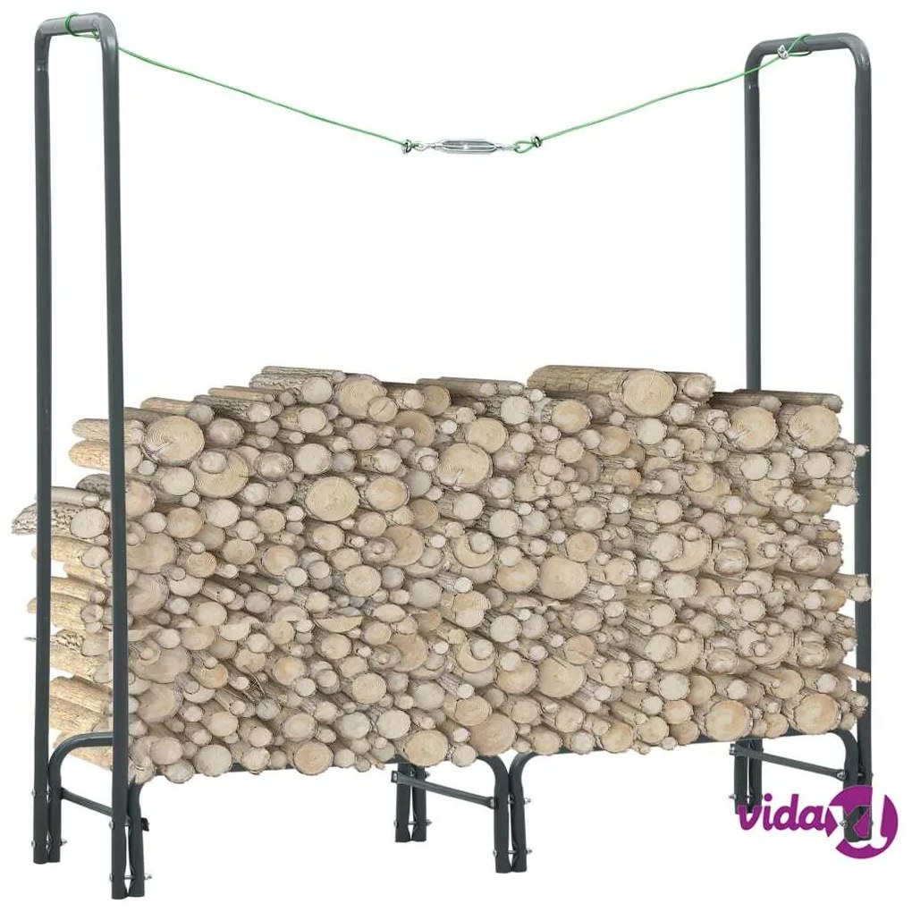 vidaXL Rastrelliera per Legna da Ardere Antracite 120x35x120cm Acciaio