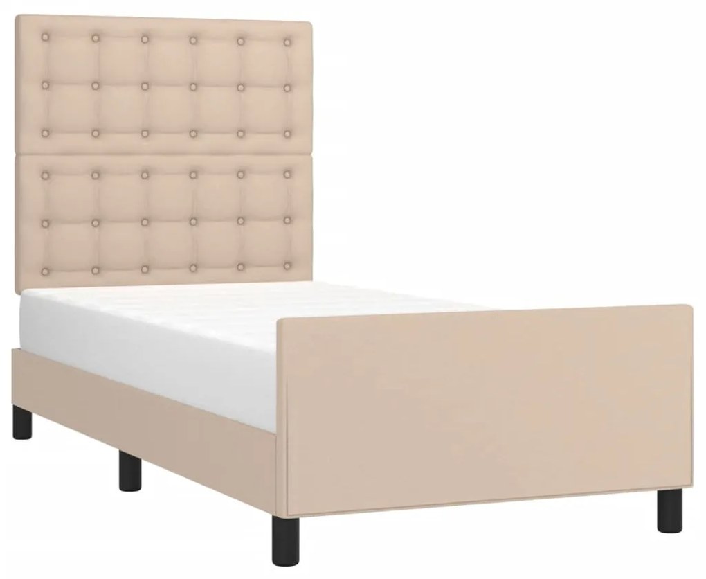 Giroletto con testiera cappuccino 100x200 cm in similpelle