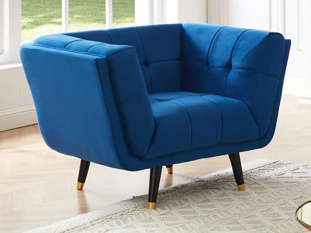 Poltrona in Velluto Blu notte - SAMANTHA II