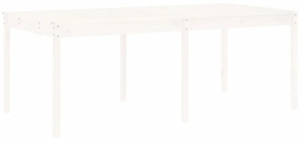 Set da Pranzo per Giardino 17pz Bianco Legno Massello di Pino