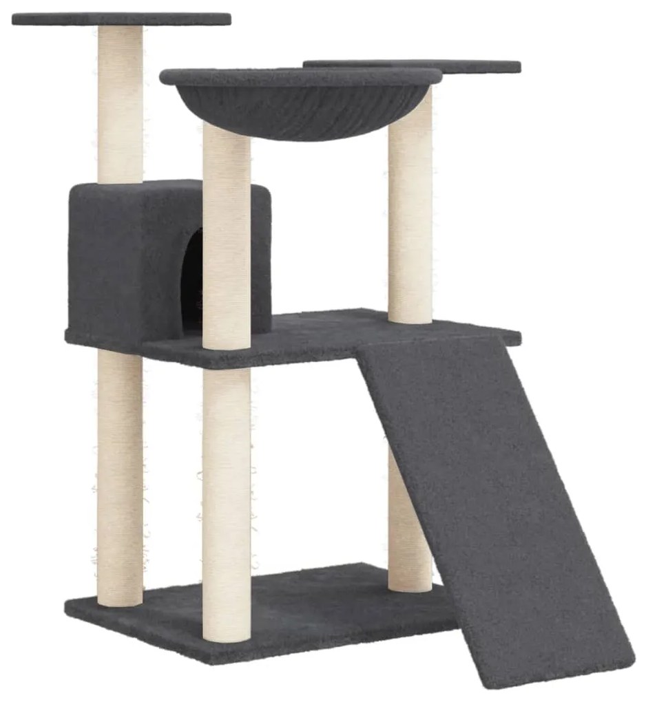 Albero per gatti con tiragraffi in sisal grigio scuro 83 cm