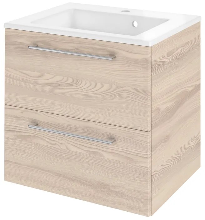 Mobile da bagno sospeso sotto lavabo L 60 x H 58 x P 46 cm marrone opaco, 2 cassetti SENSEA Remix