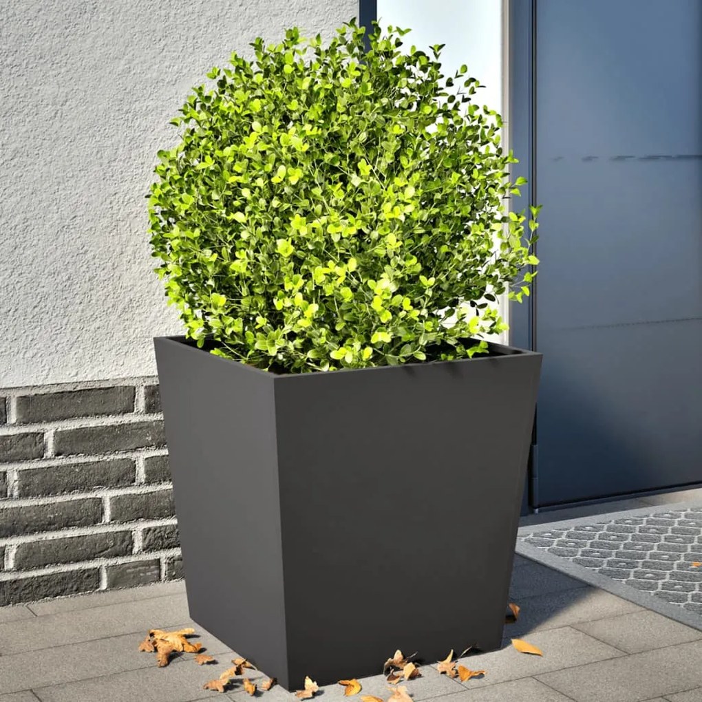 Fioriere Da Giardino 2 Pz Nere 50x50x50 Cm İn Acciaio /
