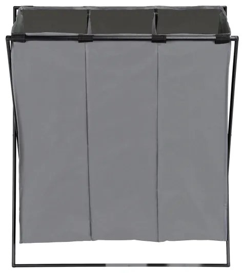 WENKO 71297800 - Cesto porta biancheria TRIO 69x76 cm grigio/nero