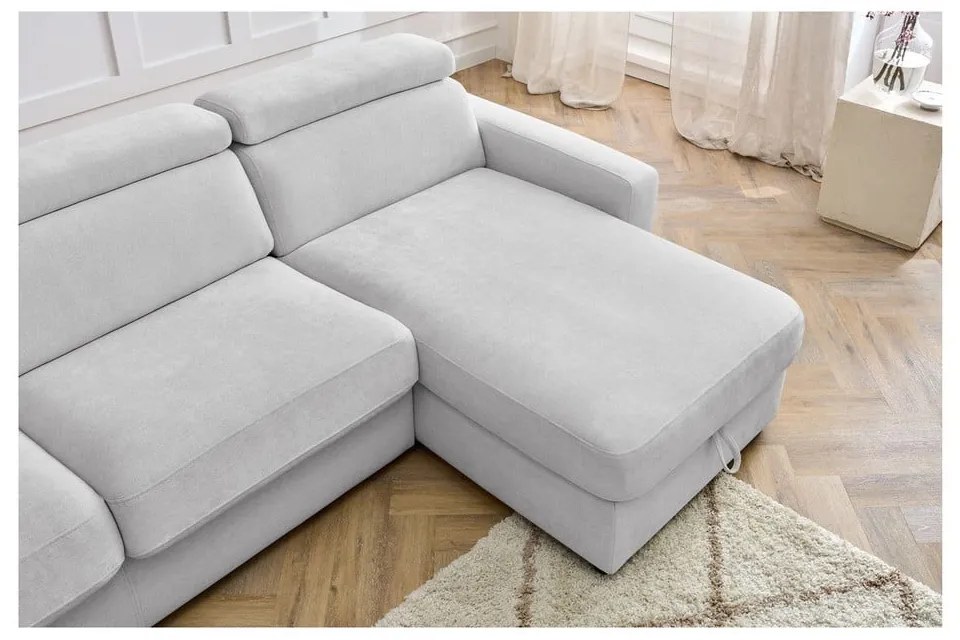 Divano angolare in grigio chiaro allungabile (con composizione variabile) Monaco – Bobochic Paris