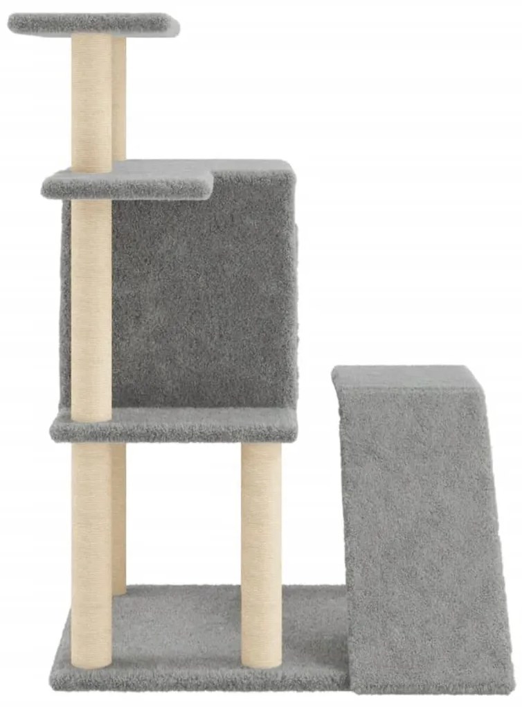 Albero per gatti con tiragraffi in sisal grigio chiaro 97 cm