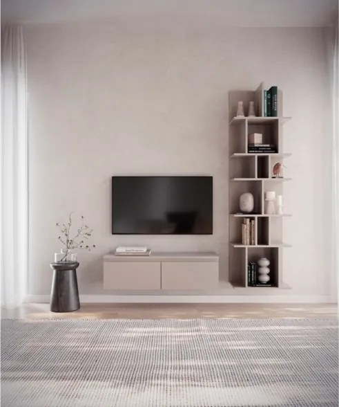 Mobile TV Sospeso 100 cm 2 Ante A Ribalta Tortora Lume