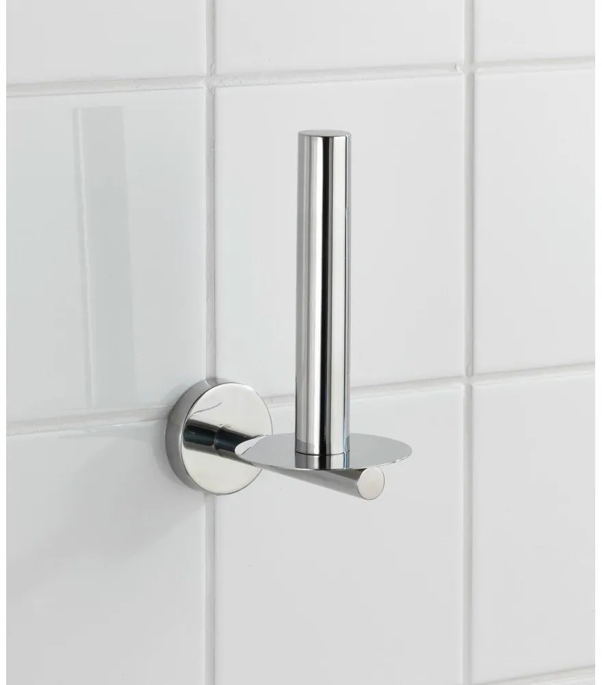 Porta carta igienica a parete in acciaio inox in argento lucido Bosio - Wenko