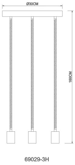Globo 69029-3H1 - Lampadario a sospensione con filo ULLEU 3xE27/60W/230V ragno