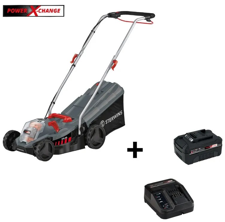 Tagliaerba a batteria STERWINS Powerxchange 18V L 33 cm, batteria e caricabatteria inclusi