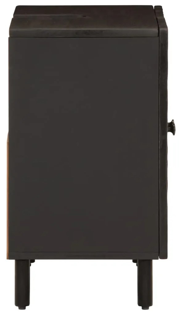 Mobile lavabo da bagno nero 62x33x58 cm legno massello di mango