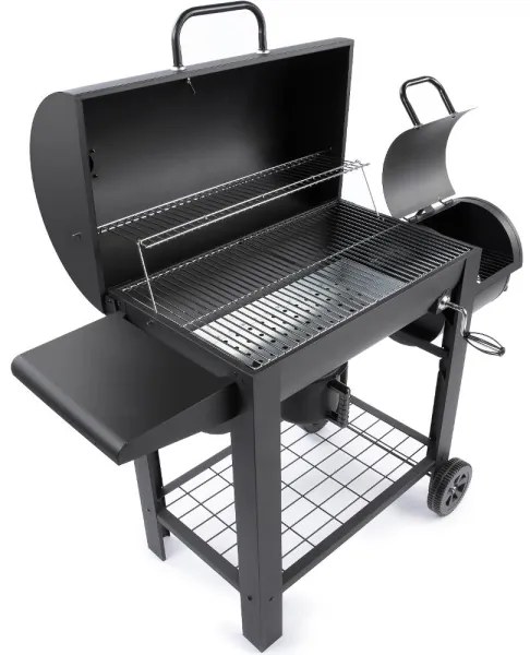 Fieldmann - Griglia a carbone con affumicatoio nero