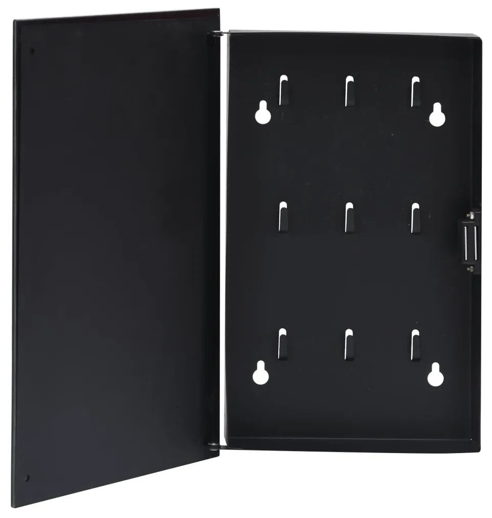 Cassetta Portachiavi Con Lavagna Magnetica Nera 30x20x4 Cm /