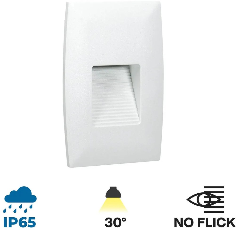 Segnapasso LED per scatola 503 2W IP65 Luce Asimmetrica - No Flickering Colore Bianco Caldo 3.000K