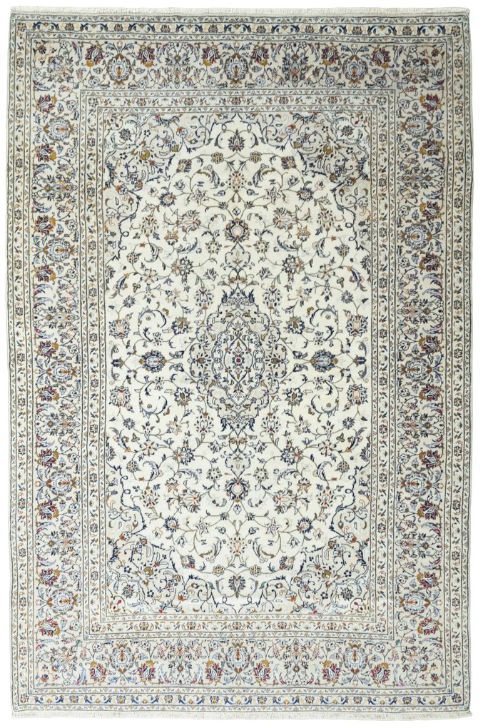 Kashan Tappeto 310x200 Beige (Iran) Annodato A Mano