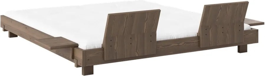 Letto matrimoniale marrone in pino massiccio con rete inclusa 180x200 cm Social – Karup Design