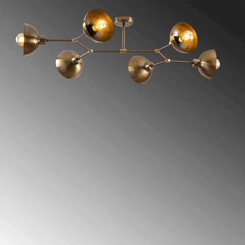 Plafoniera dorata con paralume in metallo 52x102 cm Dram – Opviq lights