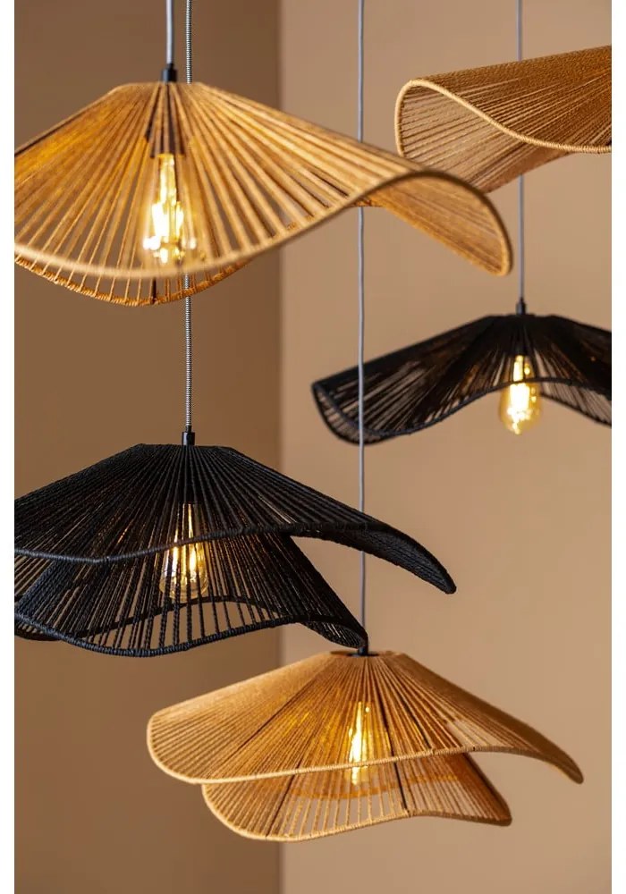 Lampada a sospensione nera con paralume in carta ø 62 cm Sombra - Leitmotiv