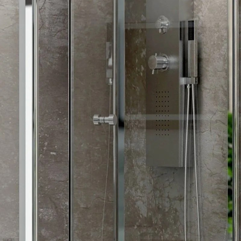 Kamalu - Cabina doccia angolare 70x90 apertura porta 70cm a libro modello KM4000S