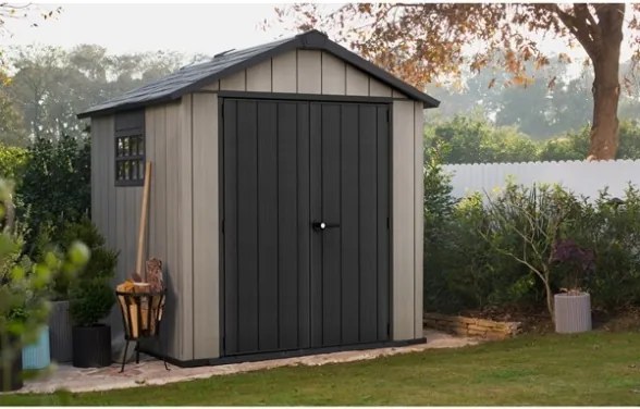 Casetta Da Giardino In Resina 229x223,5x242H Cm Oakland 757 Grigio Keter