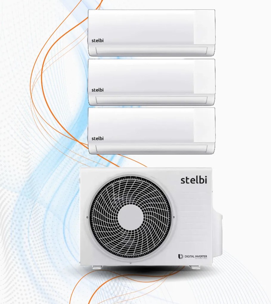 Climatizzatore Stelbi Lion Trial Inverter R-32 WiFi, 12.000+12.000+12.000