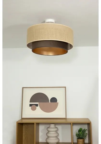 Plafoniera SARTA 1xE27/60W/230V marrone/iuta