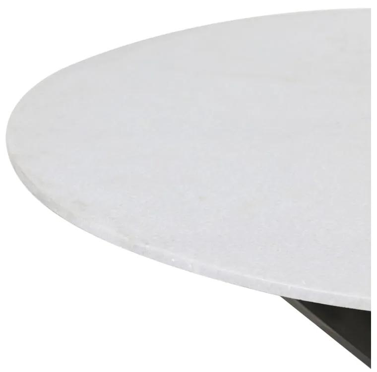 Tavolo da pranzo rotondo bianco e nero con piano in marmo ø 120 cm Tomochi - Light &amp; Living