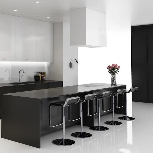 LED Lampada flessibile da parete piccola BASE 1xLED/8W+1xLED/2W/230V nero/argento