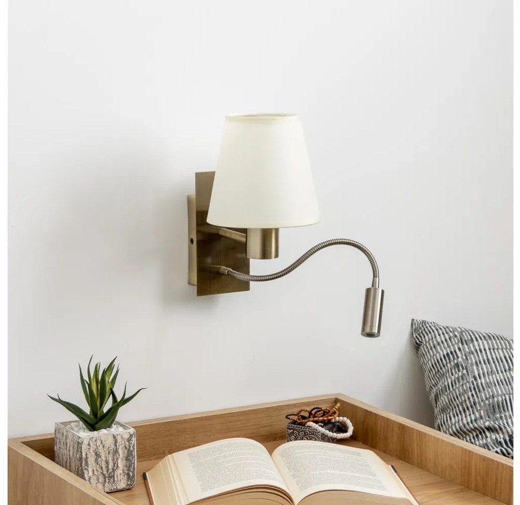 Brilagi - Applique a LED NUBILA 1xE27/25W/230V + LED/3W ottone/color crema