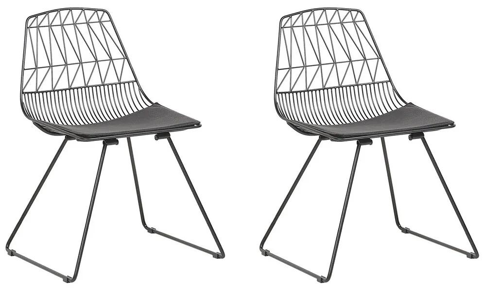Set di 2 sedie in acciaio nero HARLAN Beliani