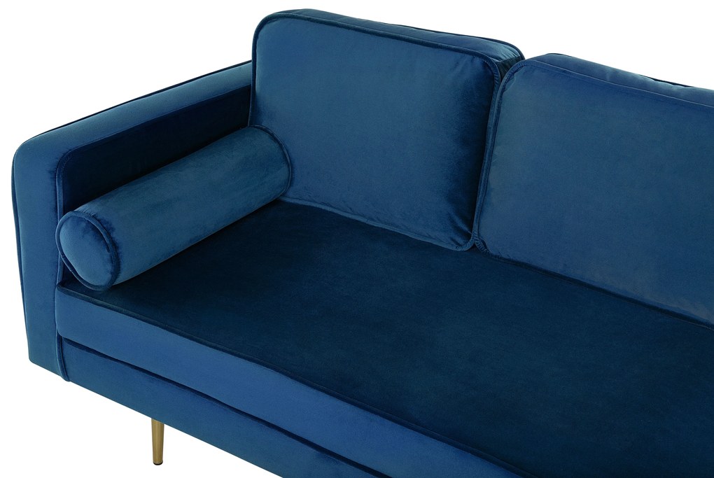 Chaise longue velluto blu marino sinistra MIRAMAS Beliani
