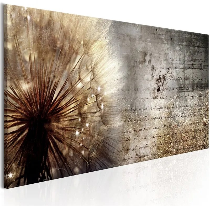 Quadro  Dandelion on Concrete  Colore Marrone, Dimensioni e Misure 120x40