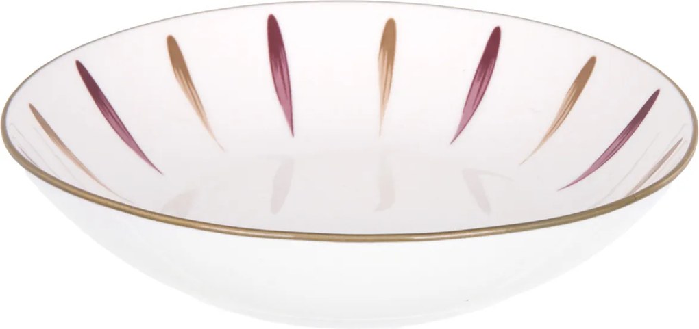 Piatto fondo in Porcellana pennellato viola marrone 20,2 cm Petali