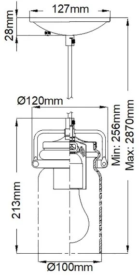 Elstead KL-BRINLEY-MP-OZ - Lampadario su corda BRINLEY 1xE27/60W/230V antracite