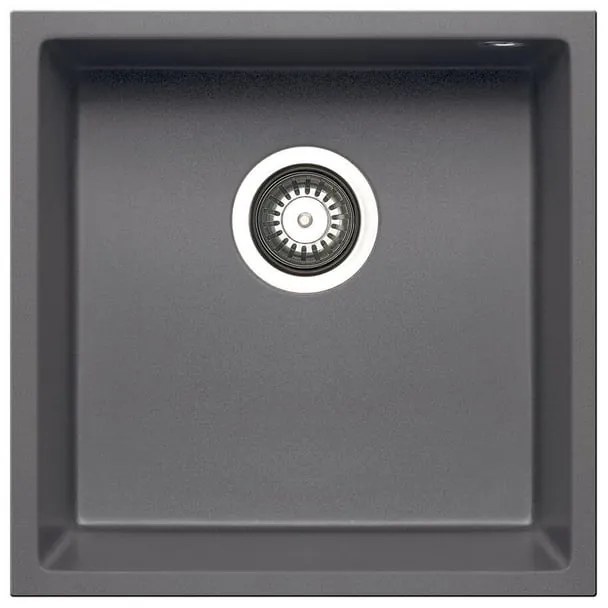 Lavello integrato 1 vasca in granito grigio PYRAMIS Tetragon L 40 x L 40 cm