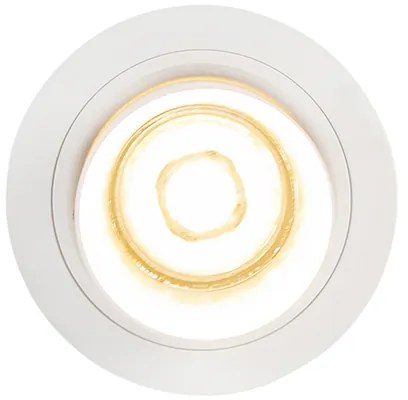 Faretto da incasso moderno rotondo bianco orientabile - Installa