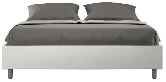 Letto Sommier senza rete imbottito 160x210 similpelle bianco Azelia