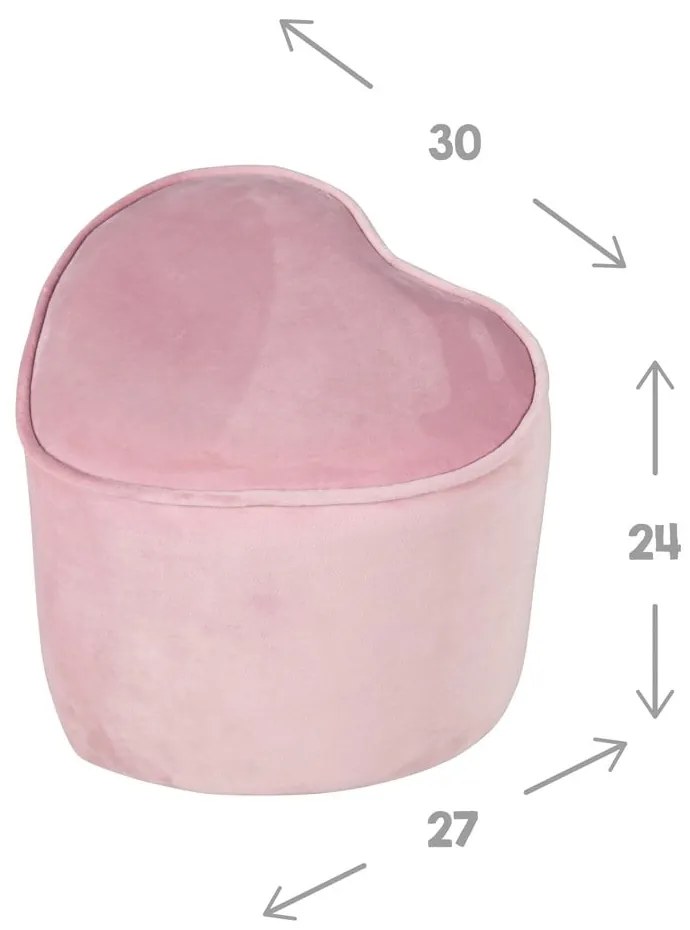 Pouf per bambini in velluto rosa chiaro Lil Sofa - Roba
